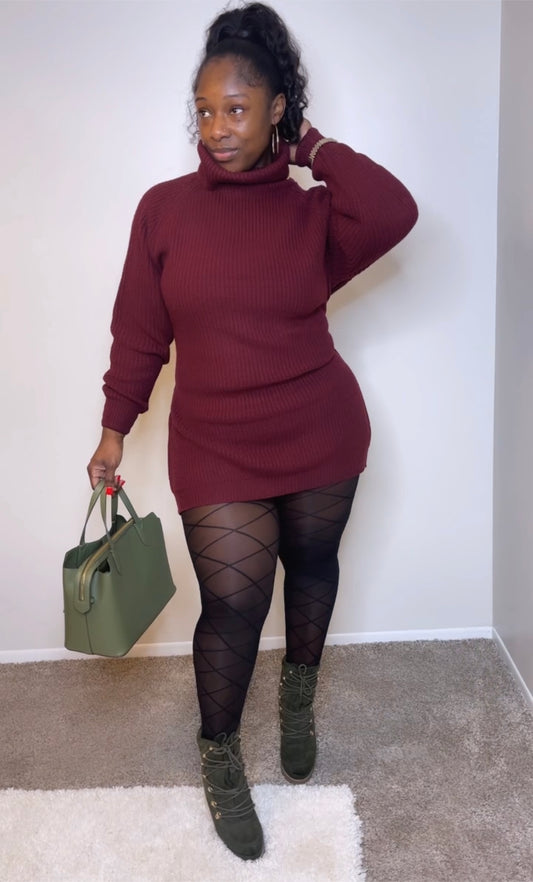 Sweater Dress Burgundy